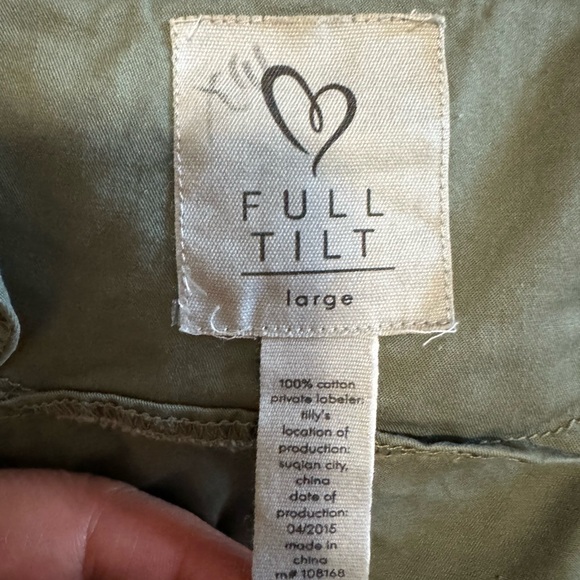 Girls Full Tilt Olive Utility Jacket with Hood - Picture 5 of 5